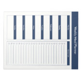 ウィークリーミールプランナー – ネイビー ノートパッド (正面)