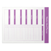 ウィークリーミールプランナー – パープル ノートパッド (正面)