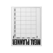 ウィークリーメニューミールプランナー白黒 ノートパッド (回転)