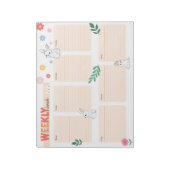 ウィークリーランチプランナーイースターバニースタイル ノートパッド (回転)