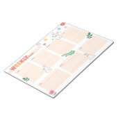 ウィークリーランチプランナーイースターバニースタイル ノートパッド (アングル)