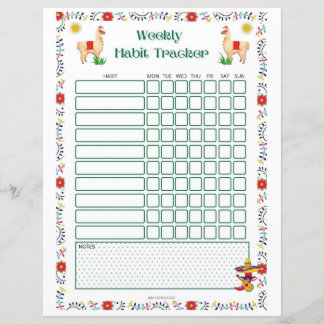 ウィークリーCrix Tracker Printable - Lama Edition