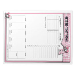 ウィークリーTo Doリスト – ピンクのリボンとスカル ノートパッド