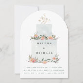 ウィーズケーキ婚約した婚約パーティアーチ 招待状 (正面)