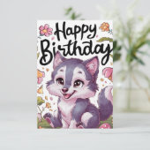ウィーズシンプルウルフデジタル誕生日 カード (スタンド正面)