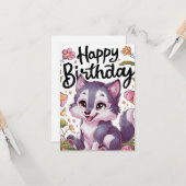 ウィーズシンプルウルフデジタル誕生日 カード (正面/裏面インサイチュ)