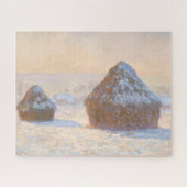 ウィートスタック、積雪効果、朝、クロード・モネ ジグソーパズル (横)