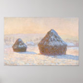 ウィートスタック、積雪効果、朝、クロード・モネ ポスター (正面)