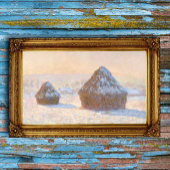 ウィートスタック、積雪効果、朝、クロード・モネ ポスター