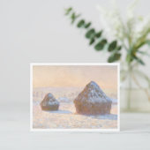 ウィートスタック、積雪効果、朝、クロード・モネ ポストカード (スタンド正面)