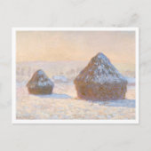 ウィートスタック、積雪効果、朝、クロード・モネ ポストカード (正面)