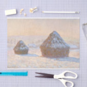 ウィートスタック、積雪効果、朝、クロード・モネ 薄葉紙 (クラフト)