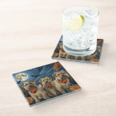 ウィートテリアハロウィン不気味 ガラスコースター (アングル)