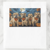 ウィートテリアハロウィン不気味 長方形シール (バッグ)