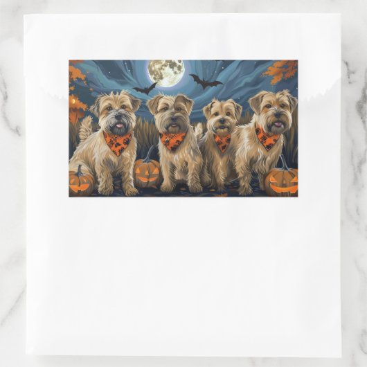 ウィートテリアハロウィン不気味 長方形シール (バッグ)