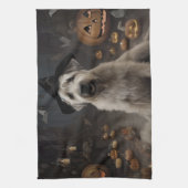 ウィートテリアパンプキンハロウィンホラー キッチンタオル (縦)