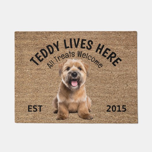 ウィートテリアパーソナライズされたドッグ愛好家Doormat ドアマット (正面)