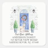 ウィートテリアブルードア新しい住所ラベル スクエアシール (正面)