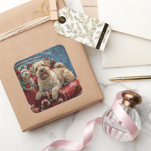 ウィートテリアードッグクリスマスフェスティバル スクエアシール (ギフト)