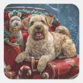 ウィートテリアードッグクリスマスフェスティバル スクエアシール (正面)