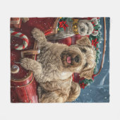 ウィートテリアードッグクリスマスフェスティバル フリースブランケット (正面(横))