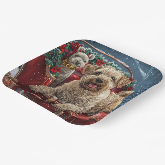 ウィートテリアードッグクリスマスフェスティバル ペーパープレート (傾斜あり)