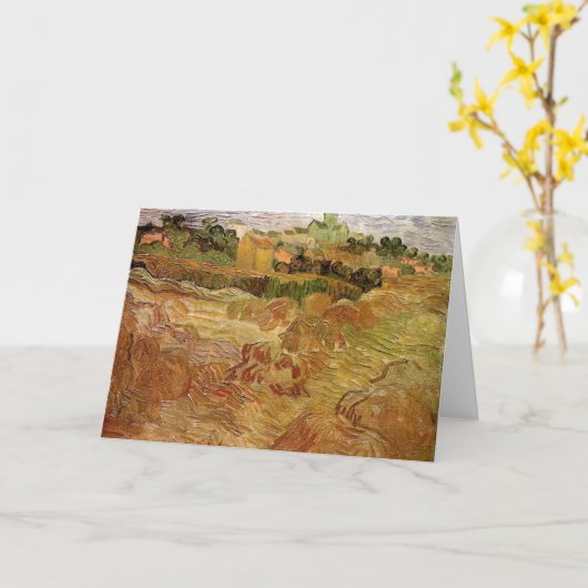 ウィートフィールドとオーバーズby Vincent vanゴッホ カード (黄色い花)
