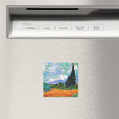 ウィートフィールドウィズサイプレスバンゴッホファインアート マグネット (インサイチュ (食洗機))