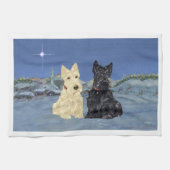 ウィートブラックスコットランドのクリスマス キッチンタオル (横)