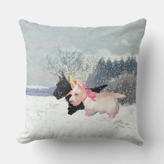 ウィートブラックスコットランドのクリスマス クッション (正面)