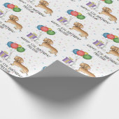 ウィートワイヤーソードダシュントかわいい犬 – 誕生日 ラッピングペーパー (角)