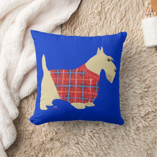 ウィートンスコットランドテリアセーター枕 クッション (ブランケット)
