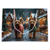 ウィートン・テリア 犬のクリスマス スノー ホリデー ラージペーパーバッグ (正面)
