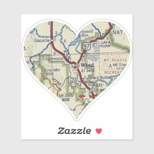 ウィードカリフォルニアヴィンテージマップ シール (シート)