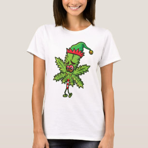 ウィードクリスマス小妖精や小人Tシャツ Tシャツ