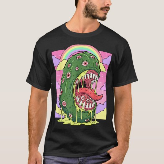 ウィードコアな雰囲気のかわいいピクルス玉子 Tシャツ (正面)