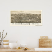 ウィードスポーツ， NYパノラママップ – 1885 ポスター (キッチン)