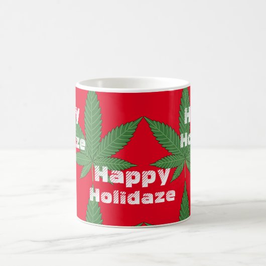 ウィードリーフクリスマスハッピーホリデーズ コーヒーマグカップ (中央)