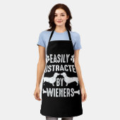 ウィーナーのダシュント犬に簡単に気を散らす エプロン (着用した状態)