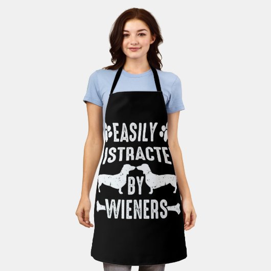 ウィーナーのダシュント犬に簡単に気を散らす エプロン (着用した状態)