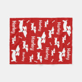 ウィーナーカスタムドッグ用ダシュント赤ブランケット フリースブランケット (正面(横))