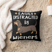 ウィーナーズダシュントおもしろいドッグに気を取られる クッション (ブランケット)