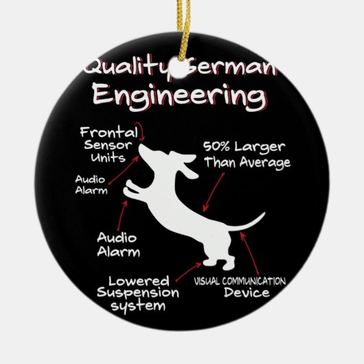 ウィーナードッグジョーク皮肉なドイツのDaschund品質 セラミックオーナメント (正面)