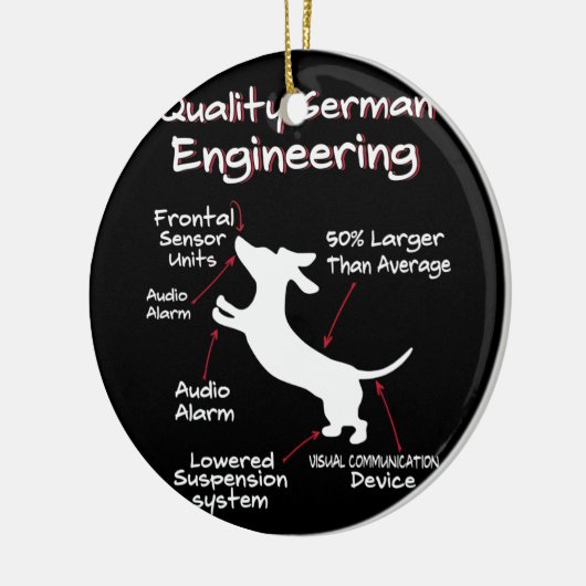 ウィーナードッグジョーク皮肉なドイツのDaschund品質 セラミックオーナメント (左)