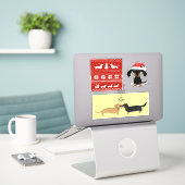 ウィーナードッグズクリスマス | Dachshund Holidayスタンプ シール (デスク上のノートパソコン)