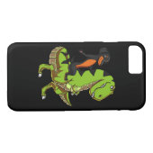 ウィーナードッグダシュント乗馬Tレックス恐竜 Case-Mate iPhoneケース (裏面(横))