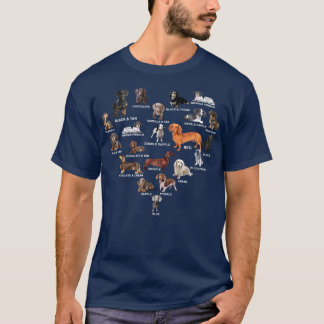 ウィーナー愛犬家のDachshundsの種類 Tシャツ