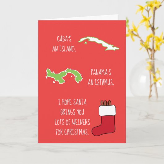 （ウィーナー詩のユーモアあふれるクリスマス） カード (黄色い花)