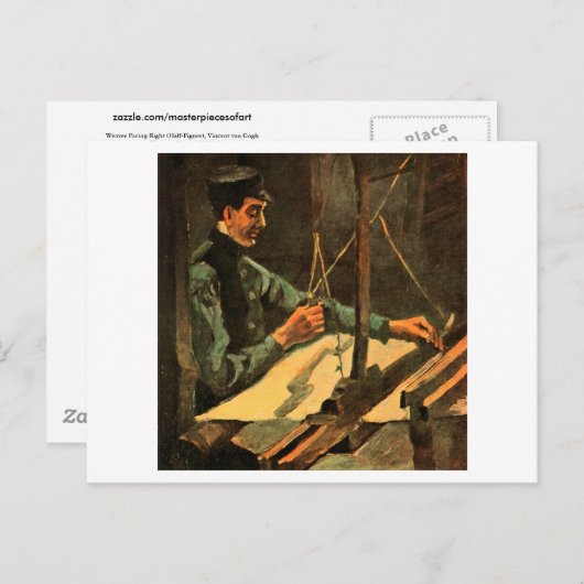 ウィーバーフェイスライトハーフ姿バンゴッホファインアート ポストカード (正面/裏面)