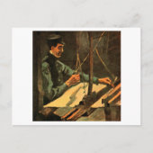 ウィーバーフェイスライトハーフ姿バンゴッホファインアート ポストカード (正面)